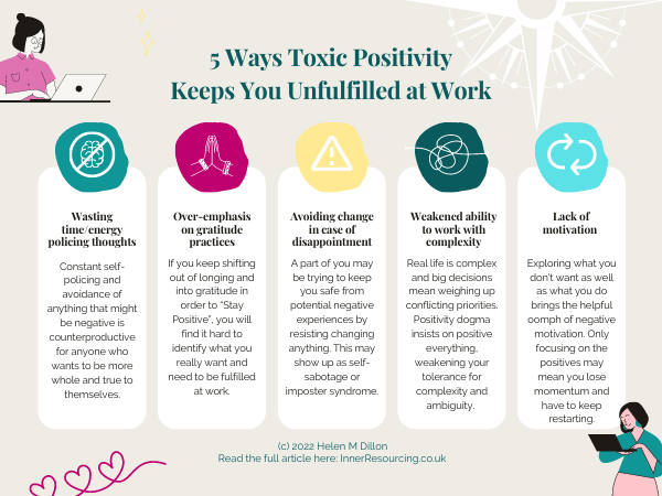 Infographic - 5 ways Toxic Positivity keeps you unfulfilled at work